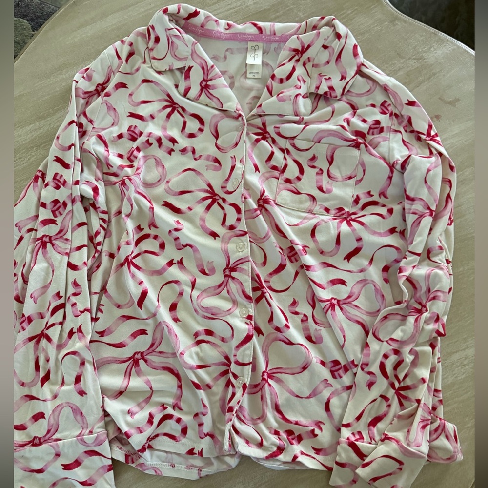 Jessica Simpson Pink Ribbon Pattern Pajama set
